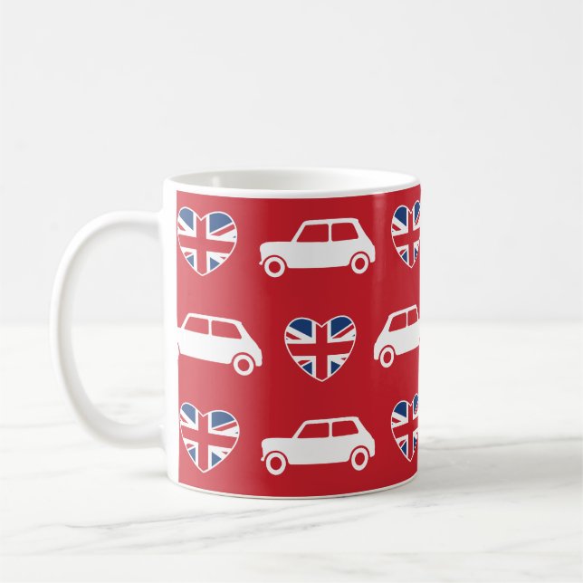 Britische Minifassbinder-Herzen - rote Kaffeetasse (Links)