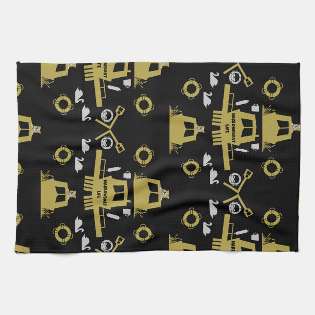 Britische Narrowboat-Geschenke Geschirrtuch (Horizontal)