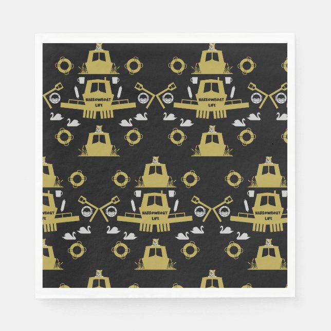 Britische Narrowboat-Geschenke Serviette (Vorderseite)