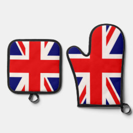 Britische Nationalflagge - Union Jack Ofenhandschuh & Topflappen-Set