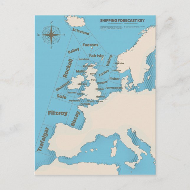 Britische Prognosen für die Schifffahrt Postkarte (Vorderseite)
