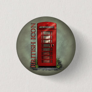 Britische rote Telefonzelle-Knöpfe Button