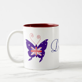 Britische Schmetterlings-Diva Zweifarbige Tasse