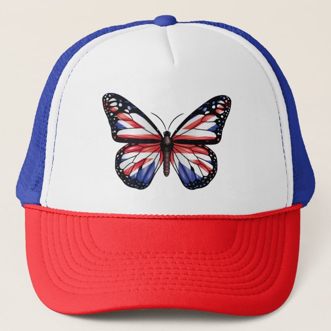 Britische Schmetterlingsmonarchflagge Tri-Blend-Sh Truckerkappe (Vorderseite)