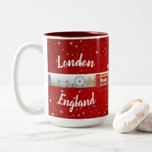 Britische Sehenswürdigkeiten Londons England rot Zweifarbige Tasse