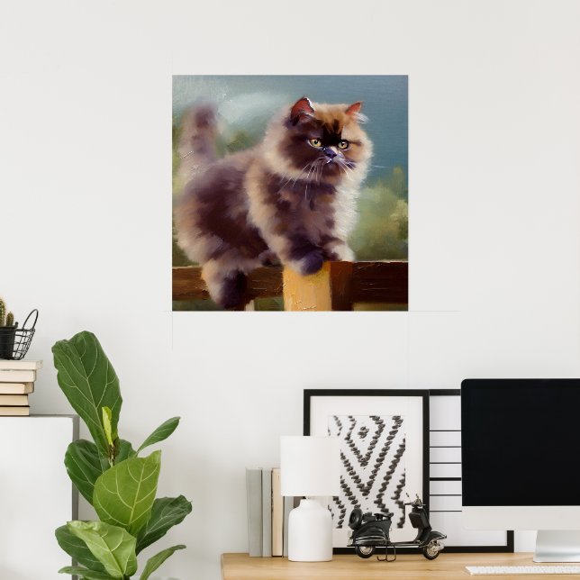 Britische Semi-longhair-Katze Poster (Heimbüro)