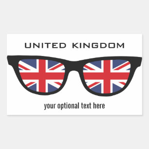 Britische Shades-Zollaufkleber Rechteckiger Aufkleber