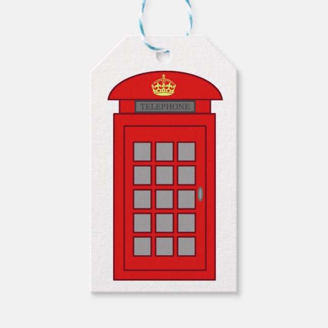 Britische Telefonbox Geschenkanhänger (Vorderseite)