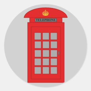 Britische Telefonbox Runder Aufkleber
