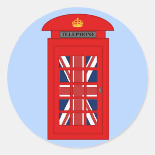 Britische Telefonbox Runder Aufkleber