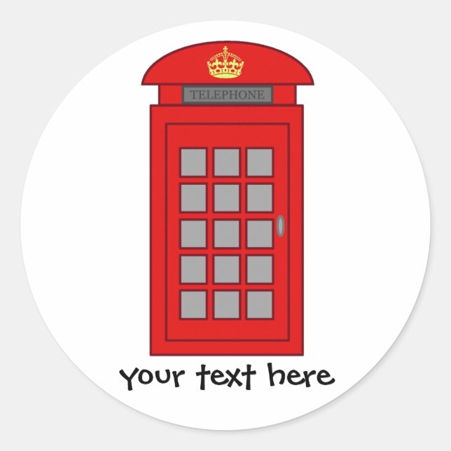 Britische Telefonbox Runder Aufkleber (Vorderseite)