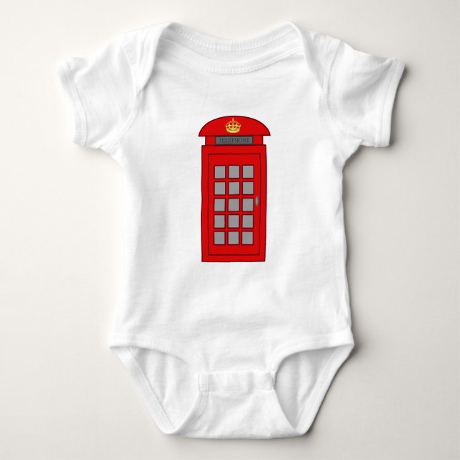 Britische Telefonzelle Baby Strampler (Vorderseite)