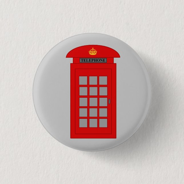 Britische Telefonzelle Button (Vorderseite)