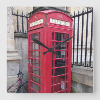 Britische Telefonzelle-Uhr Quadratische Wanduhr