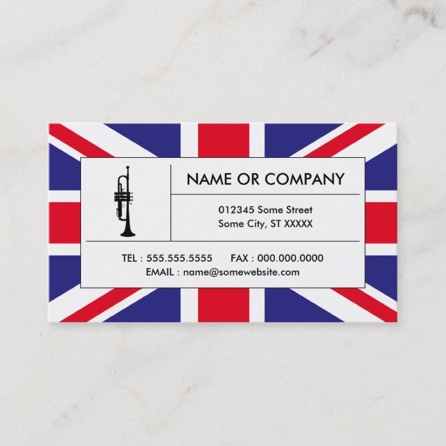 Britische Trompete Visitenkarte (Vorderseite)
