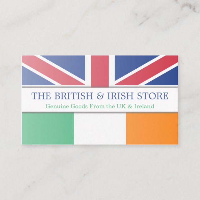 Britische UK/irische Flagge Anpassbare Visitenkart Visitenkarte (Vorderseite)