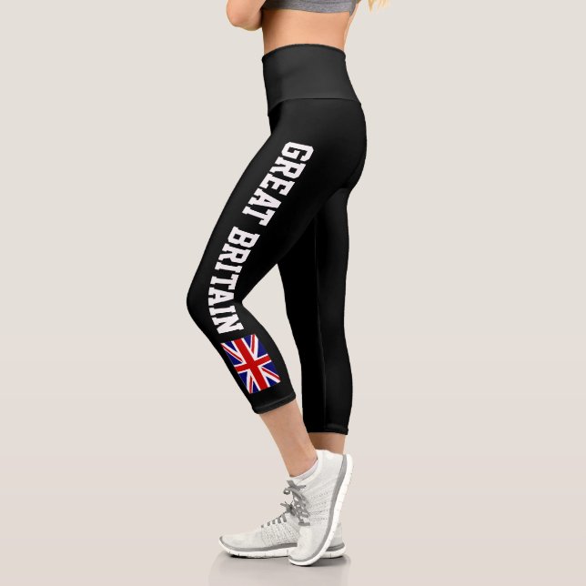 Britische Union Jack Flag High-Taille Capri Leggin (Links)