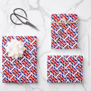 Britische Union Jack Flag Königin's Platinum Jubil Geschenkpapier Set