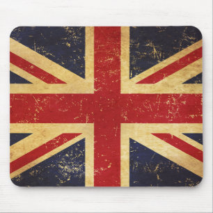 Britische Union Jack Flagge Vintage Grunge Mousepad