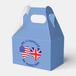 Britische USA-Herzflaggen Landeserbe Geschenkschachtel