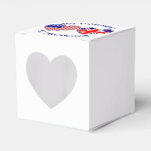 Britische USA-Herzflaggen Landeserbe Geschenkschachtel