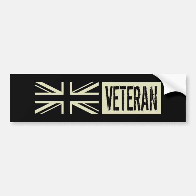 Britische Veteranen-schwarze Flagge Autoaufkleber (Vorne)