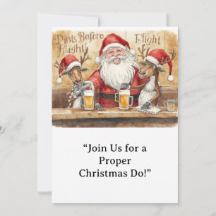 Britische Weihnachtsfeier Rentier Barkeeper Einladung
