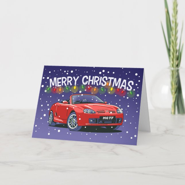 Britische Weihnachtskarte für Sportwagen der 1990e Dankeskarte (Vorderseite)