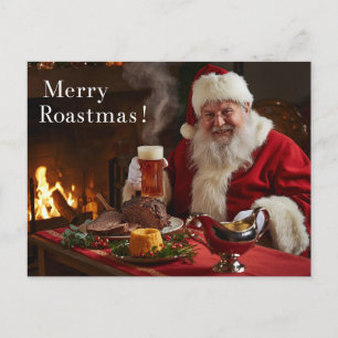 Britische Weihnachtskarte mit Weihnachtsmann in de Feiertagspostkarte