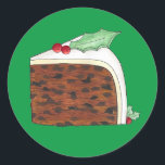 Britische Weihnachtskuchen Feiertage Essen Runder Aufkleber<br><div class="desc">Das britische Design zeigt eine originelle Marker-Illustration eines köstlichen Britischen Weihnachtskuchens,  überzogen mit heiligen Blätter und Beeren. Ideal,  um die festliche Zeit zu feiern!</div>
