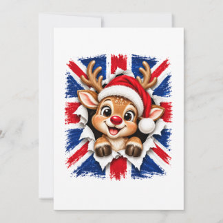 Britische Weihnachtsrentier Mitteilungskarte