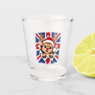Britische Weihnachtsrentier Schnapsglas