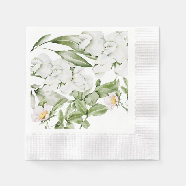 BRITISCHE WEISSE FLUSSFLÄCHENWASSERFARBE ART NAPKI SERVIETTE (Vorderseite)