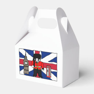 Britischer Badger-Cartoon mit Big Ben und Flag Geschenkschachtel