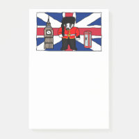 Britischer Badger-Cartoon mit Big Ben und Flag