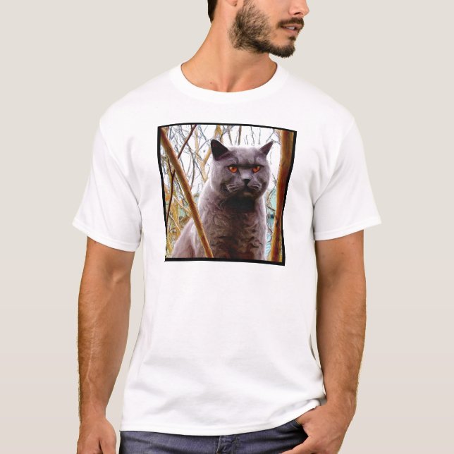 Britischer blaue Katzen-T - Shirt (Vorderseite)