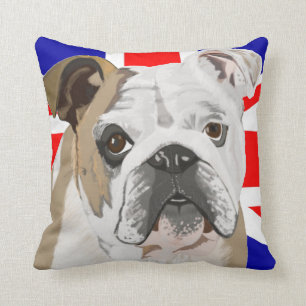 Britischer Bulldog mit Union Jack überarbeitet Kissen