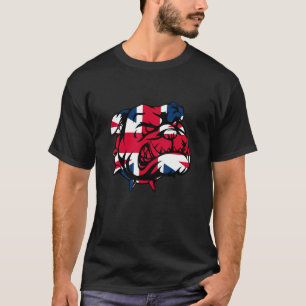Britischer Bulldogge Union Jack Flagge T-Shirt