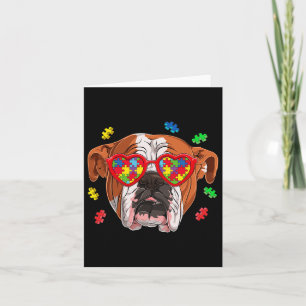 Britischer English Bulldog Hund Puzzle Gles Bewuss Karte