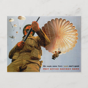 Britischer Fallschirmjäger ~ Seine Bedürfnisse kom Postkarte