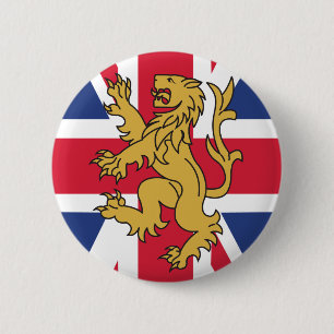 BRITISCHER Flaggen-Löwe Button