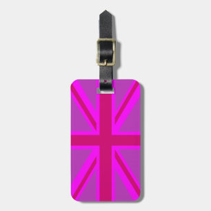 Britischer Flaggenhintergrund von Hot Pink Union J Gepäckanhänger