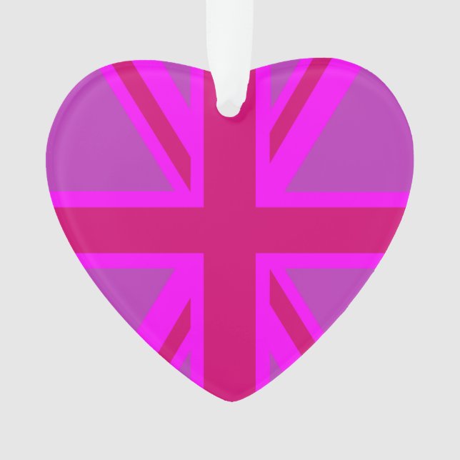 Britischer Flaggenhintergrund von Hot Pink Union J Ornament (Vorderseite)