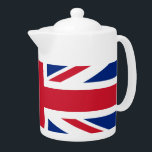 Britischer Flaggenteapot<br><div class="desc">Teekanne mit Flagge des Vereinigten Königreichs Großbritannien und Nordirland (Union Jack)</div>