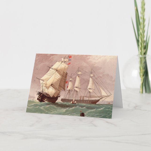 Britischer Kriegsschiff HMS Krieger Karte (Vorderseite)