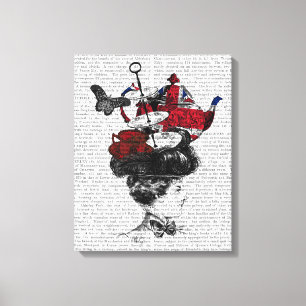 Britischer Nachmittagstee-Hut Leinwanddruck