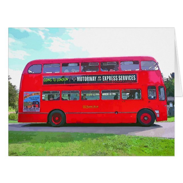 BRITISCHER ROTER BUS KARTEN (Vorderseite (Horizontal))