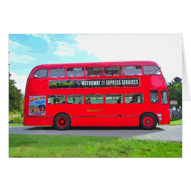 BRITISCHER ROTER BUS KARTEN (Vorderseite (Horizontal))