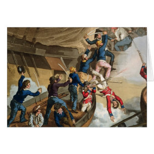 Britischer Seemann-Boarding ein Mann des Krieges,