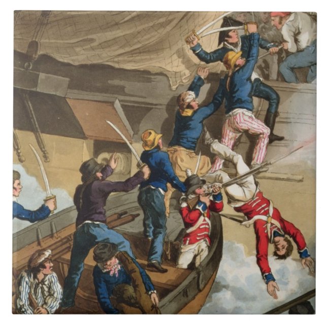Britischer Seemann-Boarding ein Mann des Krieges, Fliese (Vorderseite)